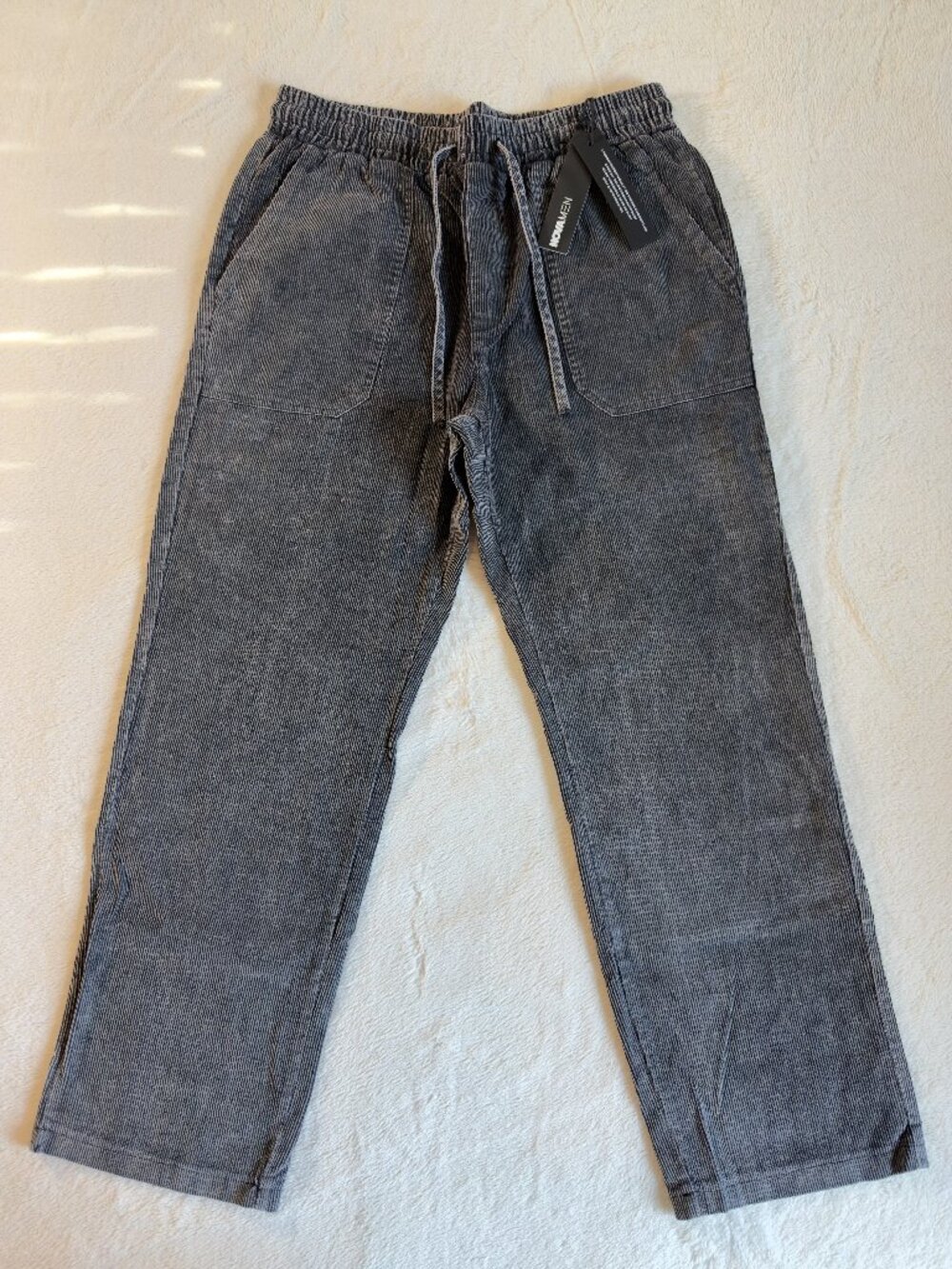 NOVA MEN STRAIGHT CHI TOWN CORDURY PANT SIZE L - ACID WASH BLACK - NEW ITEM2642
